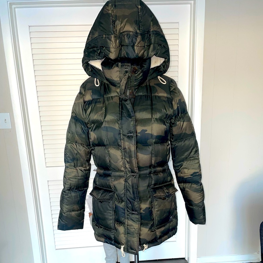 Abercrombie Camo Coat LIKE NEW!